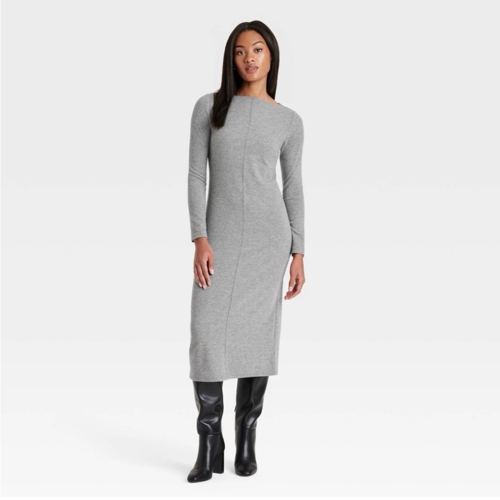 a new day Gray Long Sleeve Dress